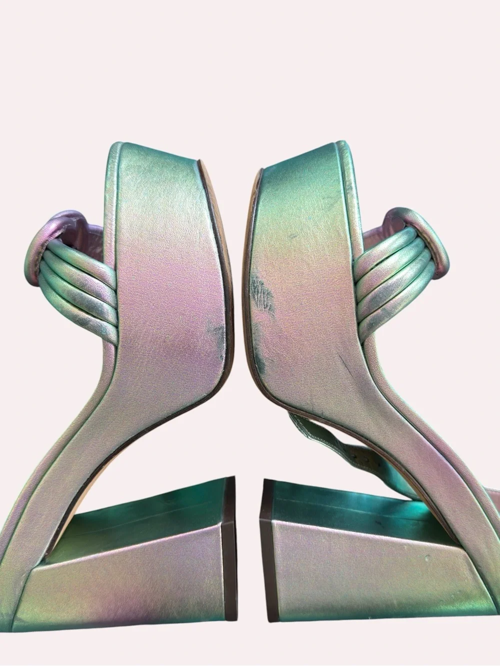 ALEXANDRE BIRMAN Vicky Metallic Knot Platform Sandals Size 37.5